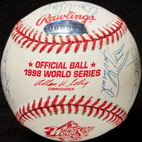 1998 New York Yankees Team-Signed WS Baseball (20) (Steiner)