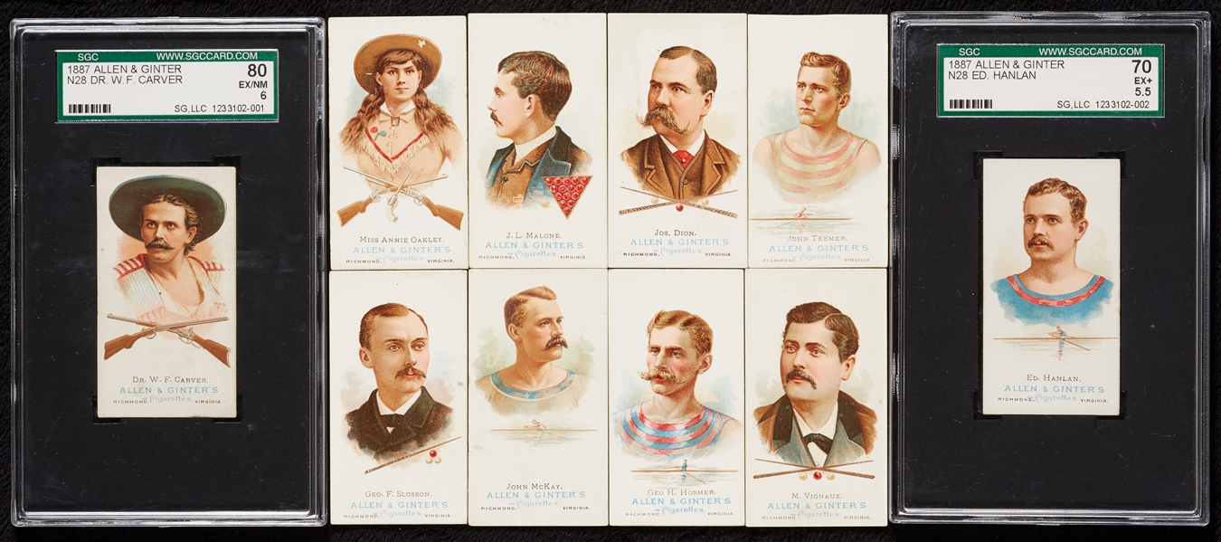1887 Allen & Ginter ‘The World Champions’ N28 Group of Billiards, Rowers, Annie Oakley – Two Slabbed (14)