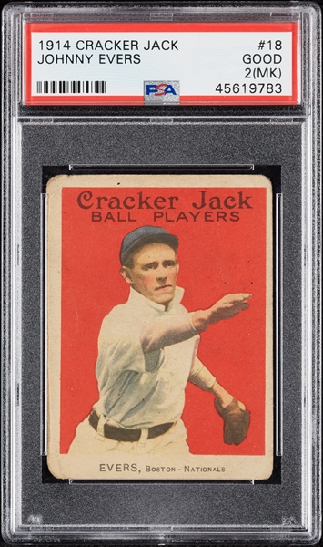 1914 Cracker Jack Johnny Evers No. 18 PSA 2 (MK)