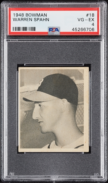 1948 Bowman Warren Spahn No. 18 PSA 4