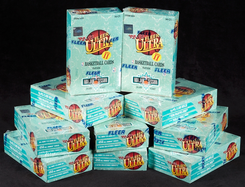 1992-93 Fleer Ultra Series 2 Basketball Wax Box Group with Case (10)