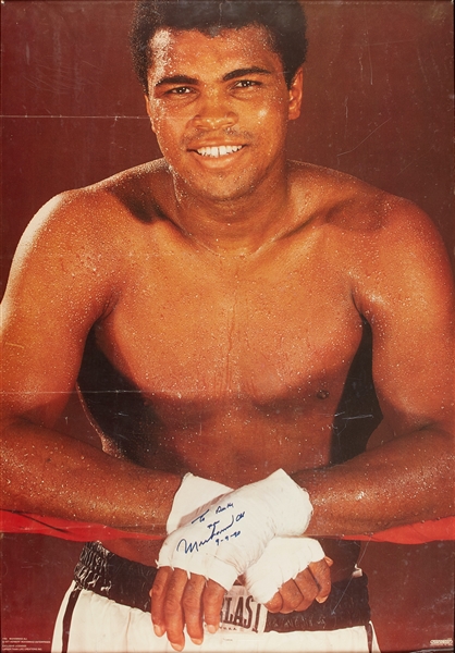 Muhammad Ali Signed 24x36 Poster Dated 9-9-90 (BAS)