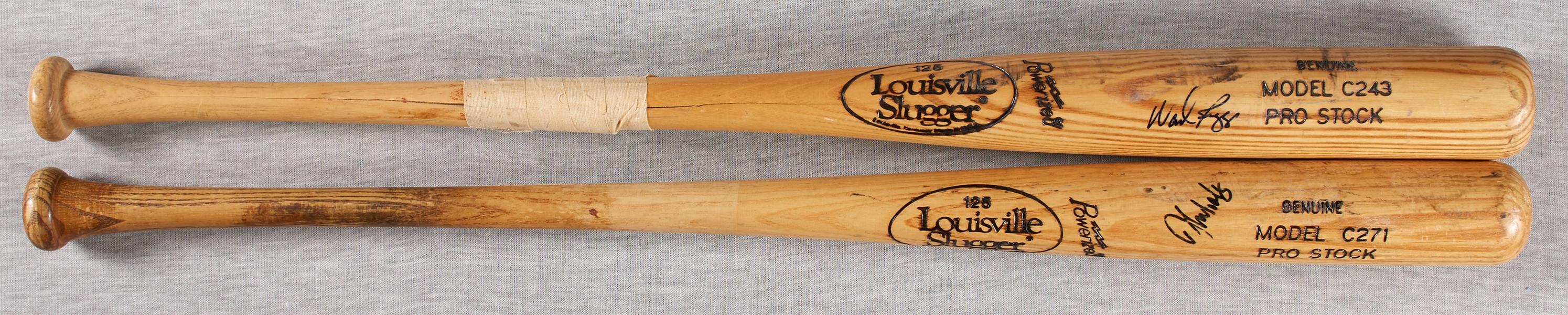 Wade Boggs & John Smoltz Signed LS Pro Stock Bats (2) (PSA/DNA)