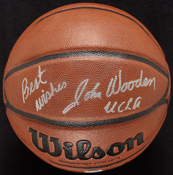 John Wooden Signed Wilson Basketball (PSA/DNA)