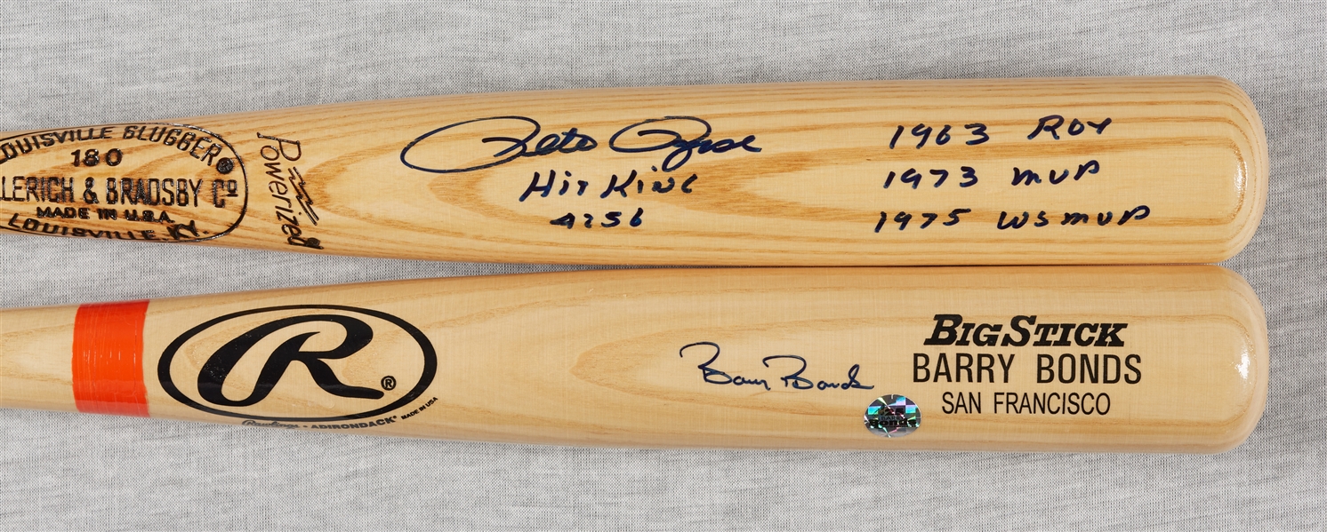 Barry Bonds & Pete Rose Signed Bats (2)
