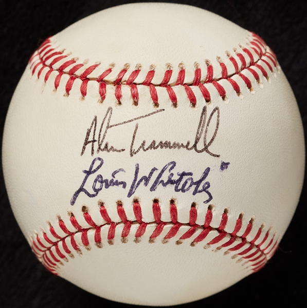 Alan Trammell & Lou Whitaker Signed OAL Baseball (BAS)