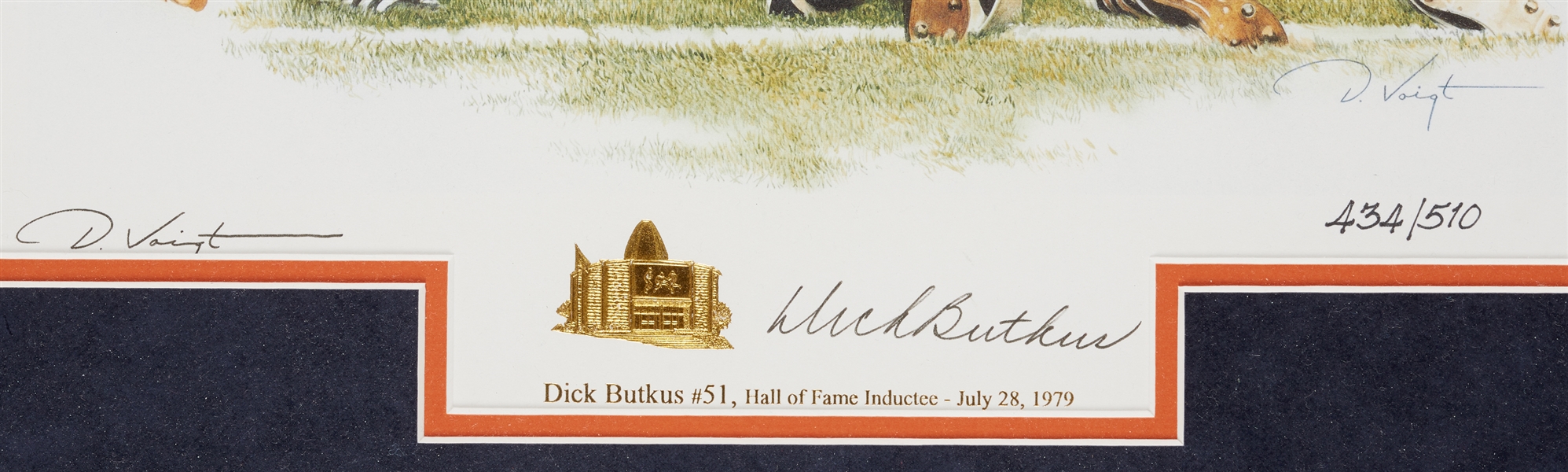Dick Butkus Signed Hall of Fame Framed Print (434/510)