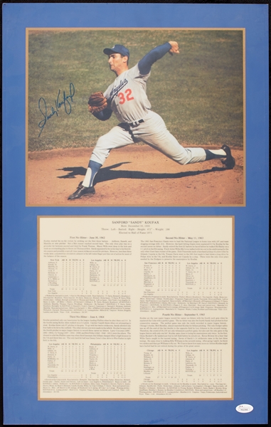 Sandy Koufax Signed Cope Collection Career Record Plaque (JSA)