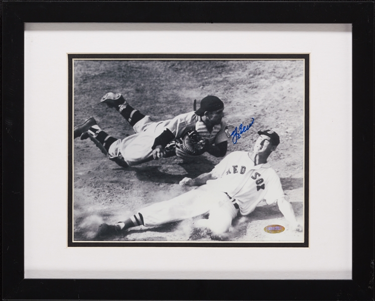 Yogi Berra Signed 8x10 Framed Photo with Ted Williams (Steiner)