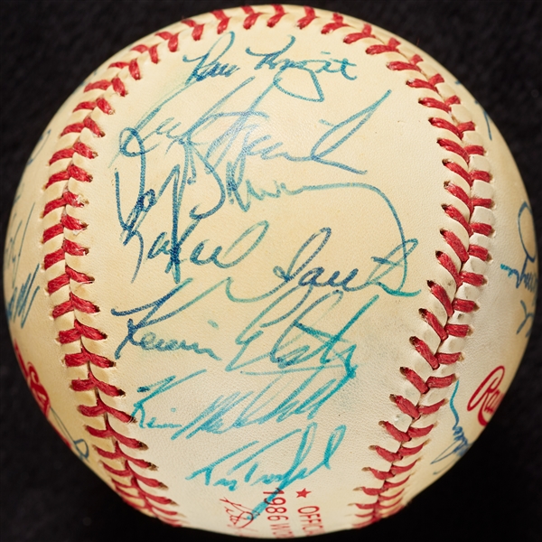 1986 New York Mets World Champs Team-Signed WS Baseball (30) (BAS)