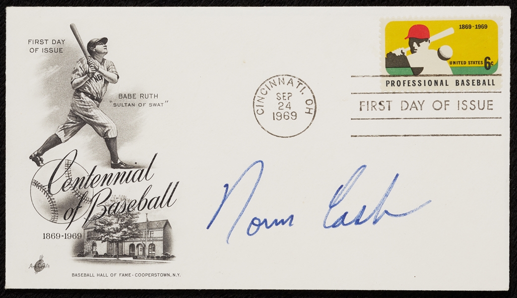 Norm Cash Signed 1969 Baseball Centennial FDC (BAS)