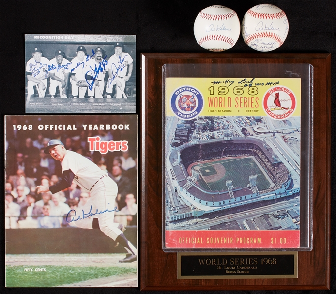 1968 Detroit Tigers Autograph Collection with World Series Program Signed by Lolich (5)