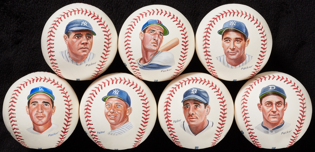 Hand-painted Baseballs With Ruth, Mantle, Cobb, Gehrig, Williams Etc. (7)