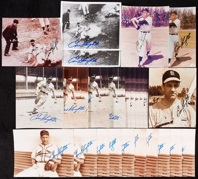 Enos Slaughter Signed 8x10 Photo Group (25)