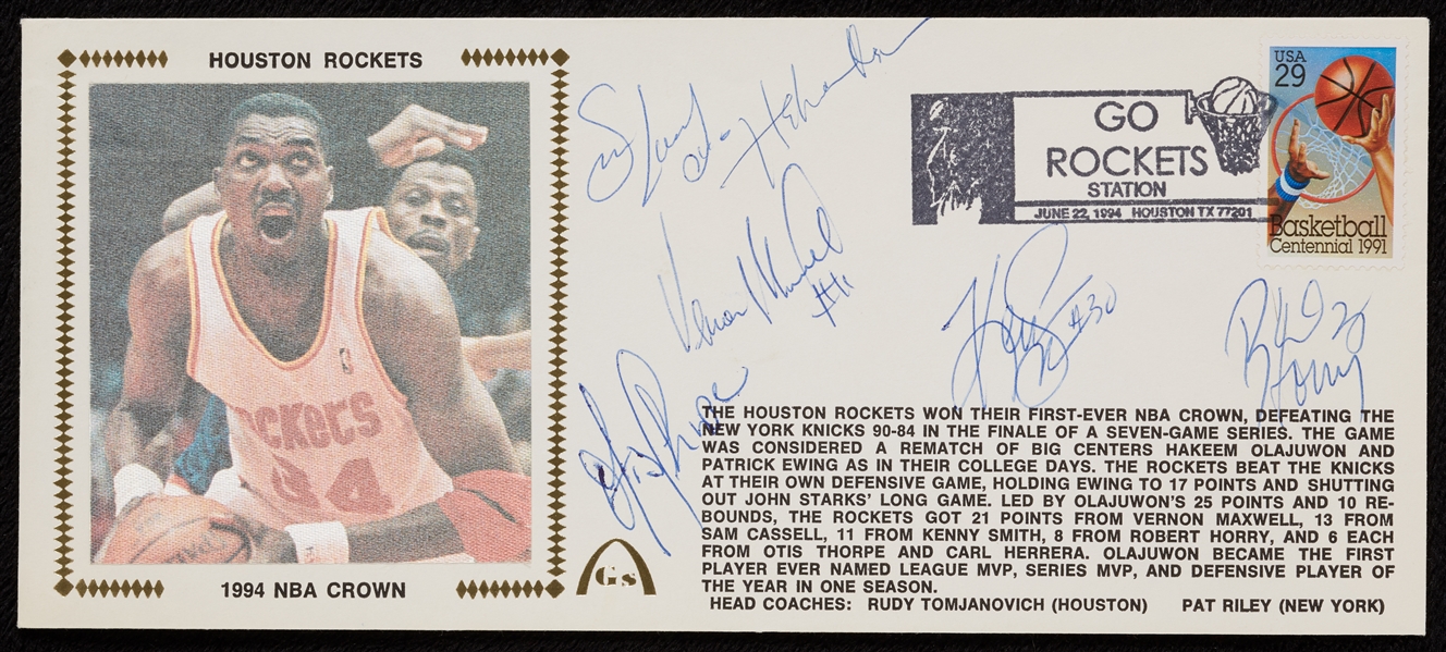 1994 Houston Rockets NBA Champs Multi-Signed FDC