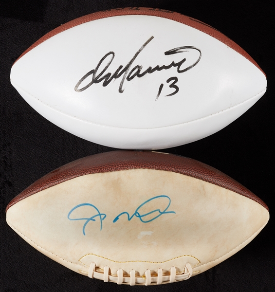Dan Marino & Joe Montana Single-Signed Footballs (2) (PSA/DNA) (BAS)