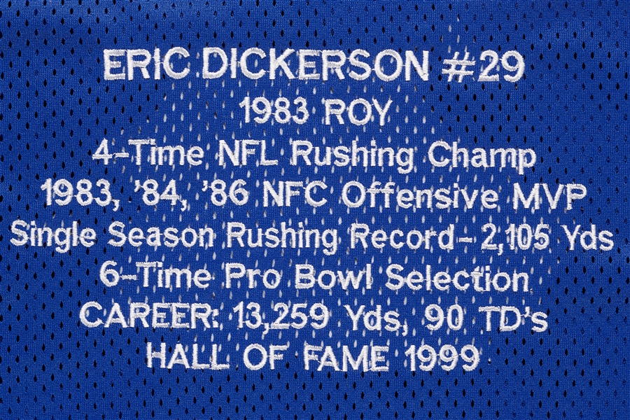 Eric Dickerson Signed Rams Jersey HOF 99 (BAS)