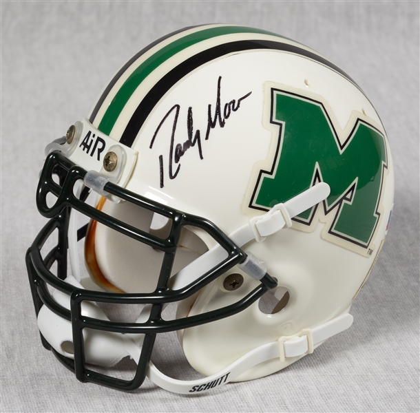 Randy Moss Signed Marshall Mini-Helmet (BAS)
