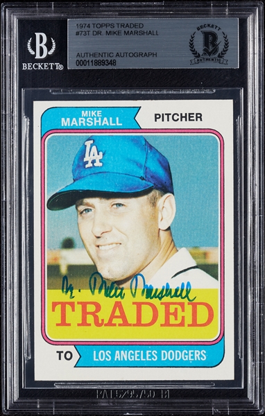 Mike Marshall Signed 1974 Topps Traded No. 73T (BAS)