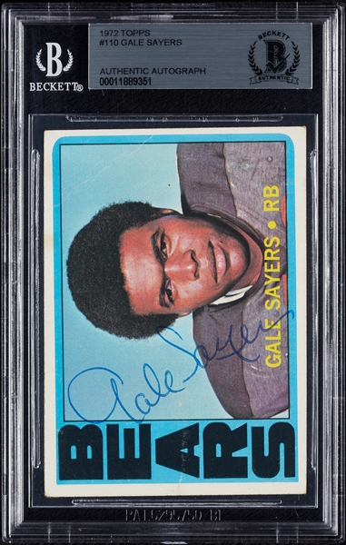 Gale Sayers Signed 1972 Topps No. 110 (BAS)