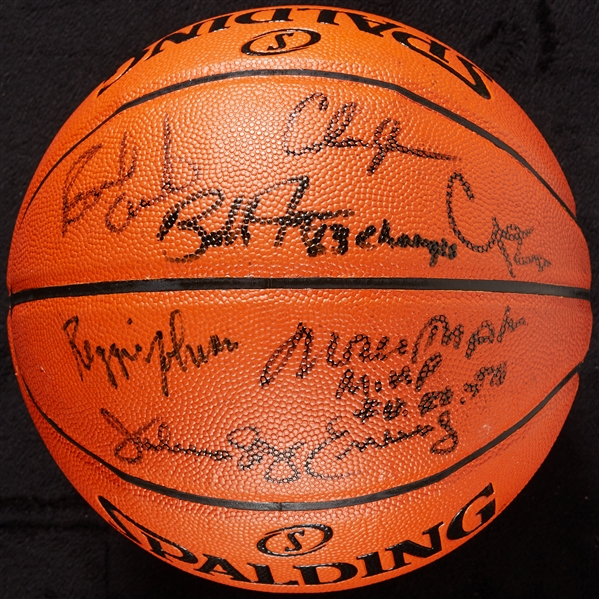 1983 Philadelphia 76ers NBA Champs Multi-Signed Basketball with Julius Erving (7)