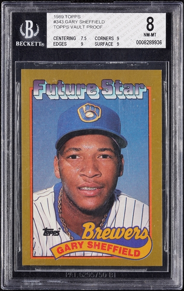 1989 Topps Gary Sheffield RC Gold Bordered Topps Vault Proof BGS 8