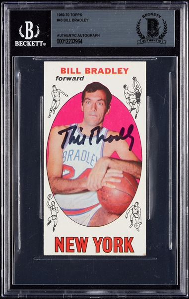 Bill Bradley Signed 1968-69 Topps RC No. 43 (BAS)