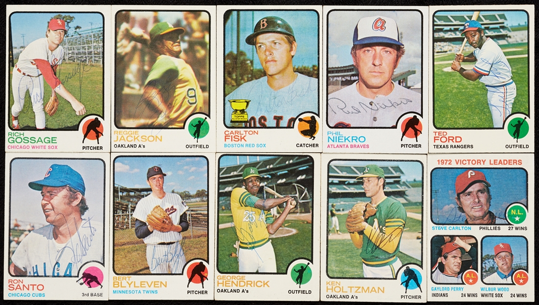 Signed 1973 Topps Baseball Card Collection (406)