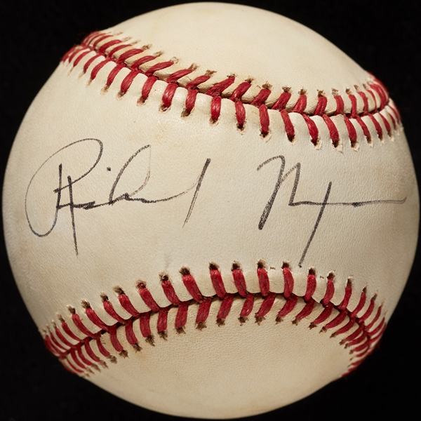 Richard Nixon Single-Signed ONL Baseball (JSA)