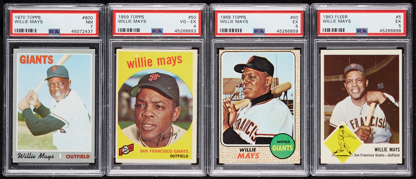 Willie Mays PSA-Graded Group (4)