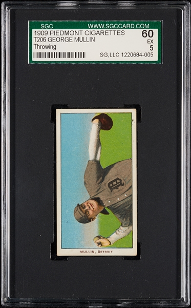 1909-11 T206 George Mullin Throwing (Piedmont) SGC 5