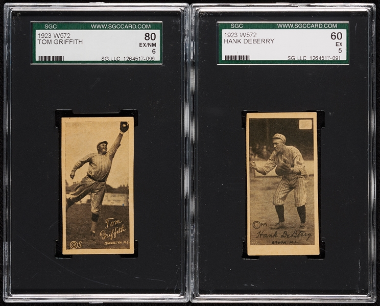 1923 W572 SGC-Graded Pair with Griffith, DeBerry (2)