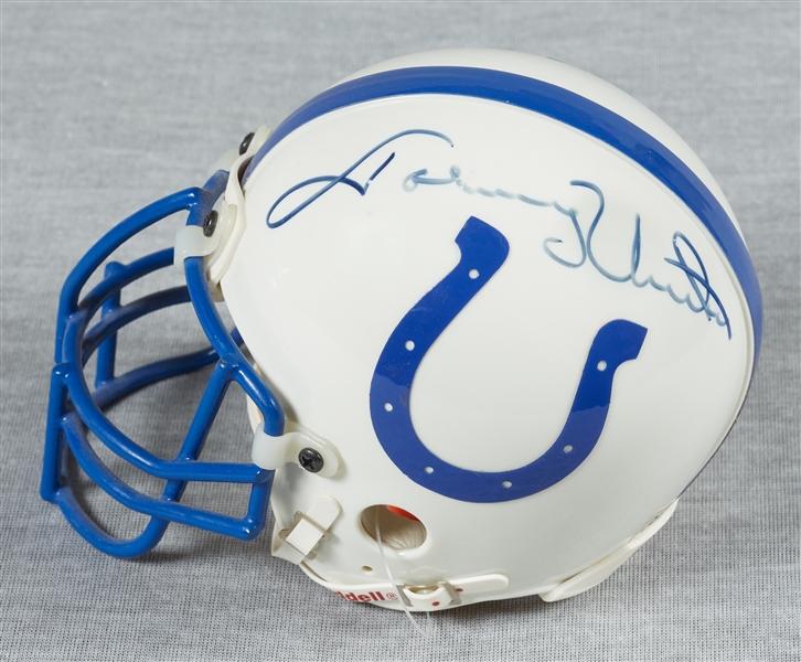 Johnny Unitas Signed Colts Mini-Helmet (BAS)