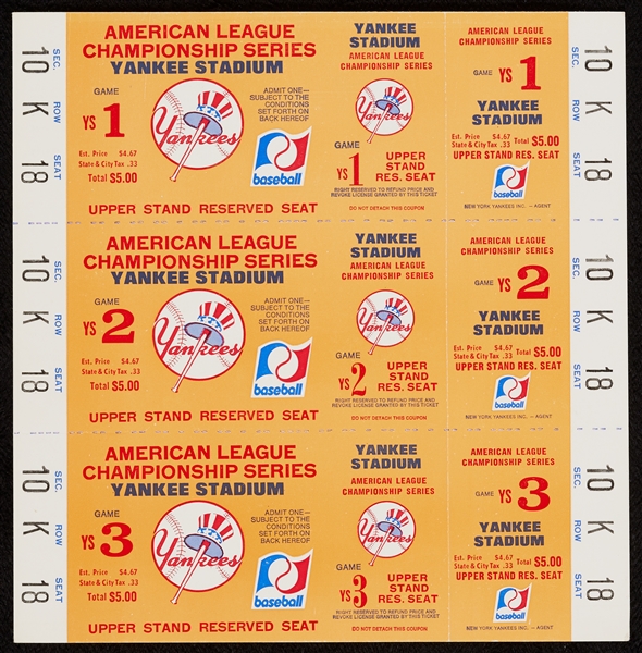 Yankee Stadium World Series Ticket Stubs and Sheet (7)
