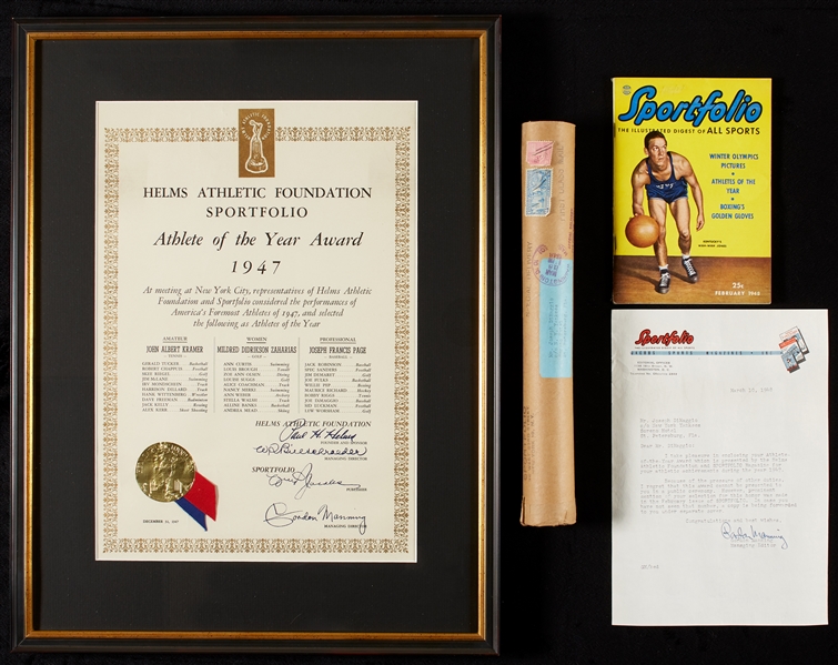 1947 Joe DiMaggio Sportfolio Athlete of the Year Award From the Estate (3)