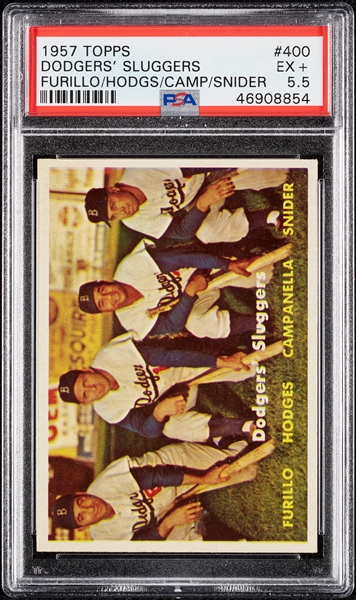 1957 Topps Dodgers' Sluggers No. 400 PSA 5.5