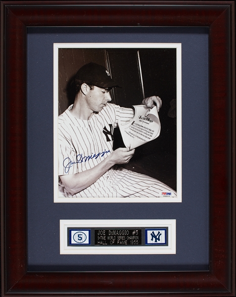 Joe DiMaggio Signed 8x10 Framed Photo (JSA)