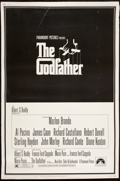 The Godfather Original RARE SUBWAY 30x40 Movie Poster (1972)