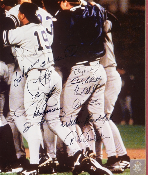 2000 New York Yankees Team-Signed Celebration 16x20 Photo (29) (BAS)