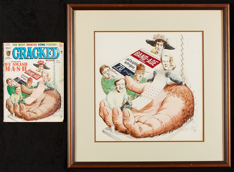 1977 Cracked Magazine Original John Severin MASH/King Kong Artwork (with matching issue) (2)