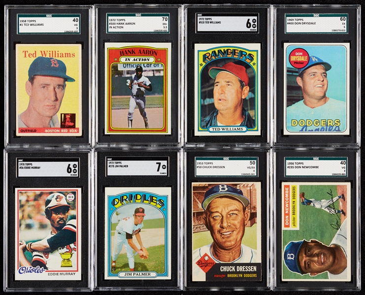 One Dozen Vintage Topps Baseball SGC-Slabbed HOFers and Stars (12)