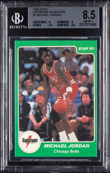 1985 Star Co. Gatorade Slam Dunk Set with Michael Jordan BGS 8.5 (9)