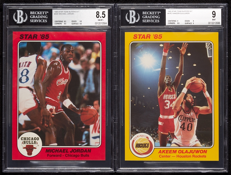 1985 Star Co. Team Supers 5x7 Set with Michael Jordan BGS 8.5 (40)