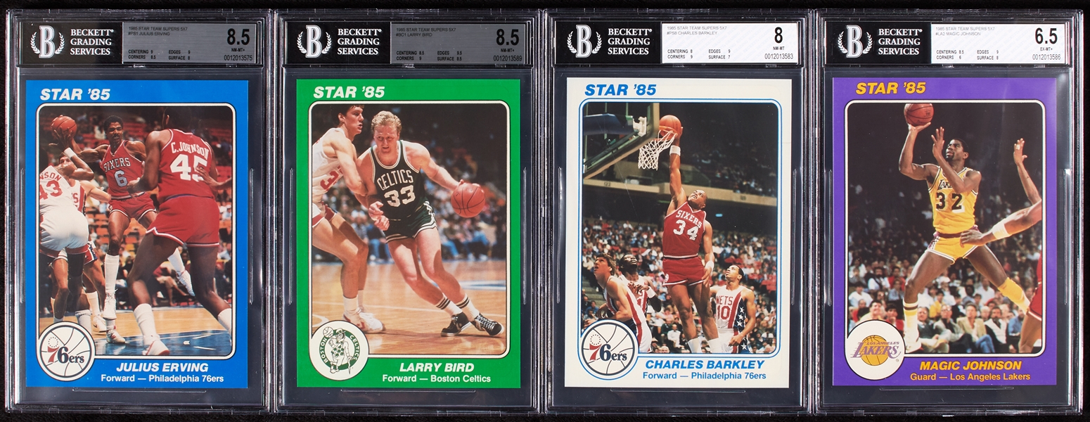 1985 Star Co. Team Supers 5x7 Set with Michael Jordan BGS 8.5 (40)
