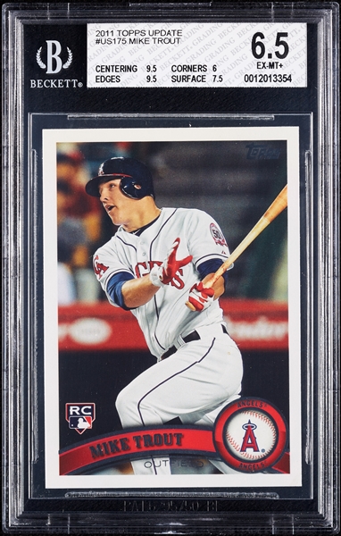 2011 Topps Update Mike Trout RC No. US175 BGS 6.5