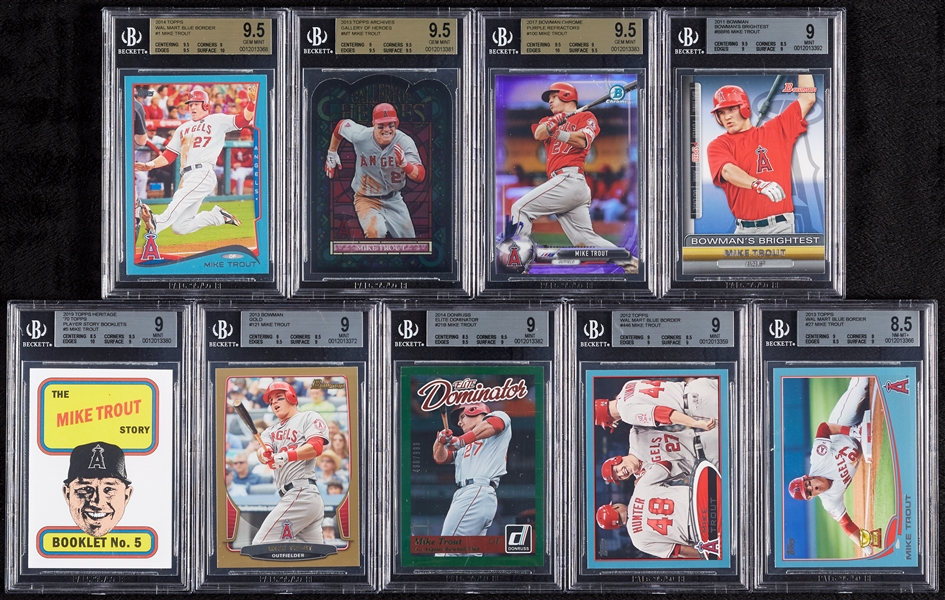 Mike Trout BGS-Graded Insert with (3) 9.5s Group (9)