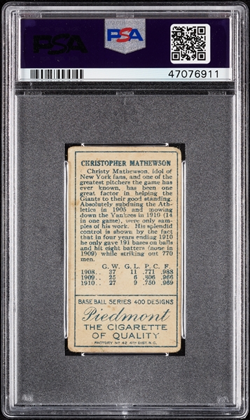 1911 T205 Christy Mathewson PSA 1.5