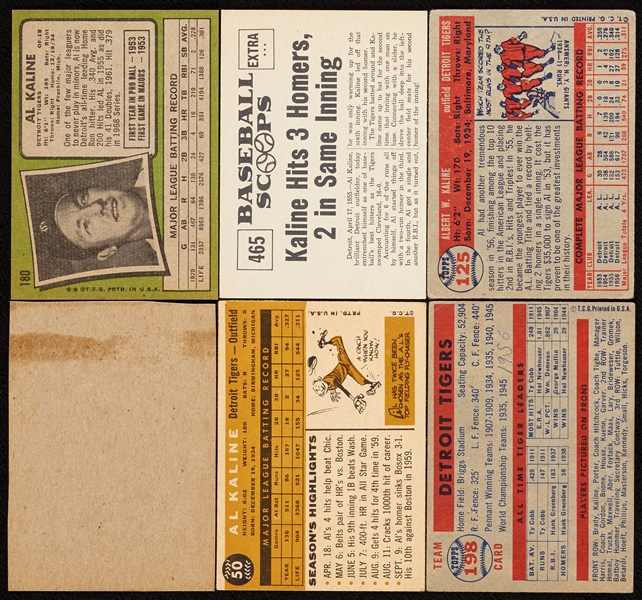 Al Kaline Signed Vintage Card Group with 1957 Topps (6)