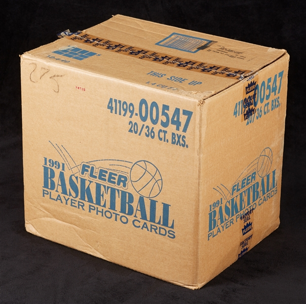 1991-92 Fleer Series 1 Basketball Wax Box Group in Original Case (12) (BBCE)