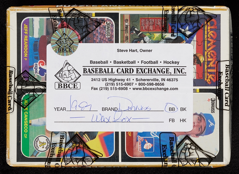 1987 Donruss Baseball Wax Box Group in Original Case (6) (BBCE)
